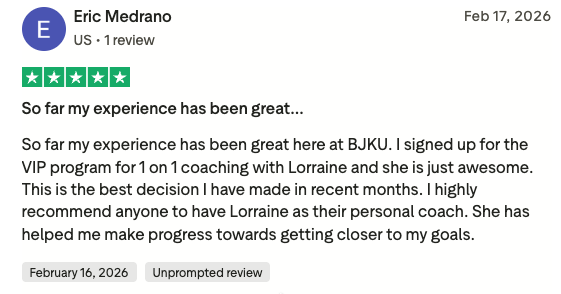 Trustpilot 5-star review from Eric Medrano titled So far my experience has been great